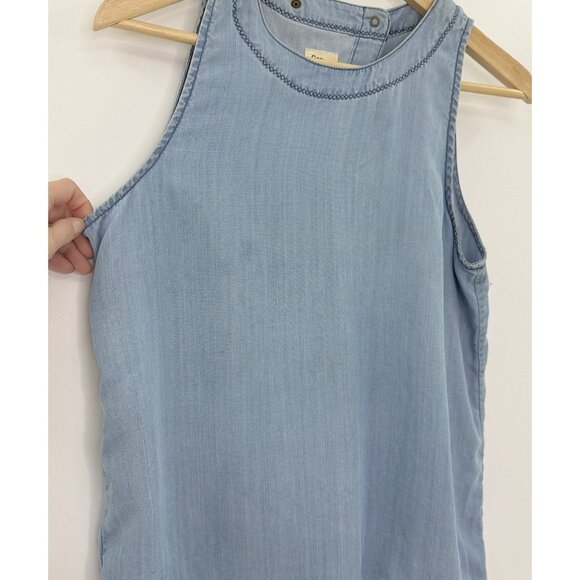 GAP Women’s 100% Lyocell Sleeveless Chambray Blouse Size XS Boho FLAWS - Picture 5 of 10